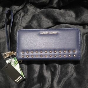 Badgley Mischka Navy Wallet with Gold Accents